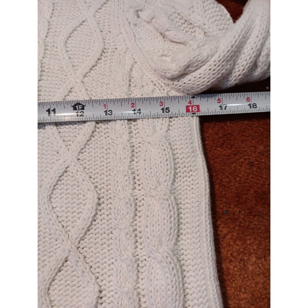 Vintage 90S Sz S Petite Cable Knit Zip Up Sweater Cardigan Ramie &‎ Cotton Blend - Picture 6 of 11